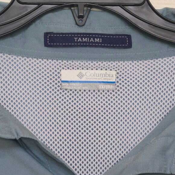 Columbia PFG Tamiami Shirt Mens 3XL Blue Gray Short Sleeve - Picture 4 of 6